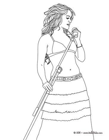 Shakira singing coloring pages