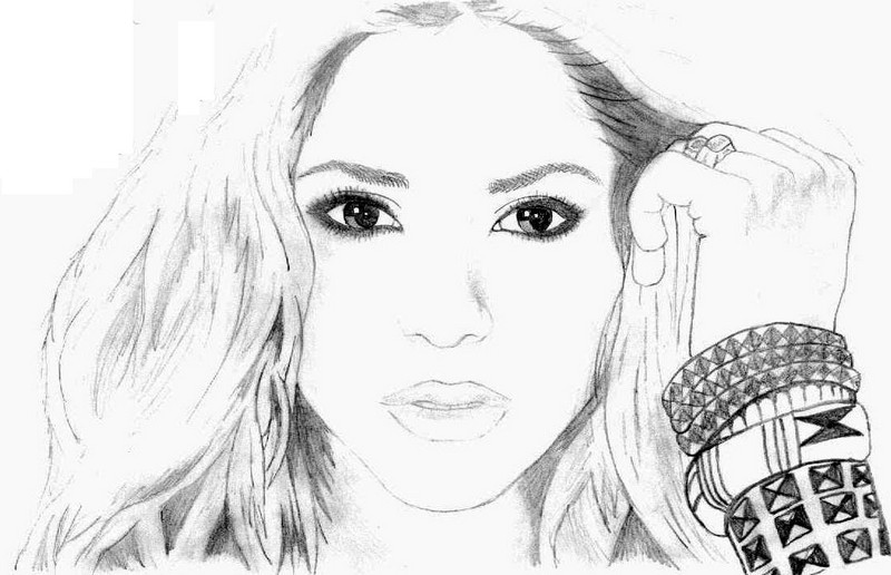 Coloring page famous people shakira