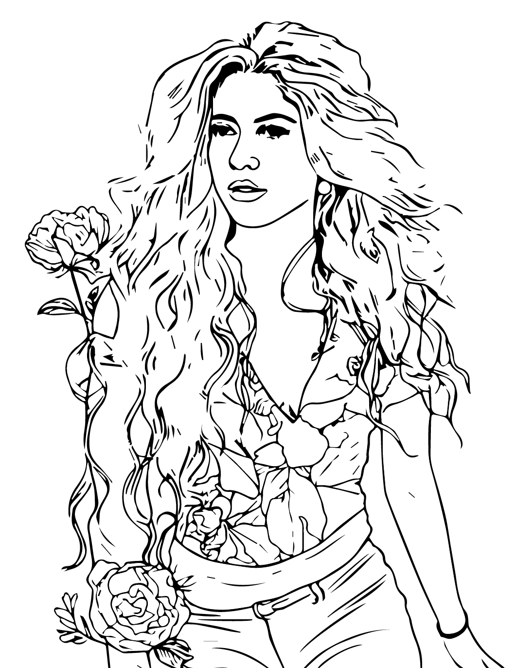 Shakira coloring pages printable for free download