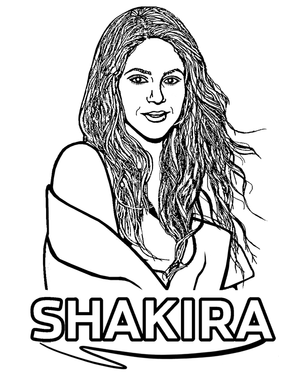 Free printable coloring page with shakira