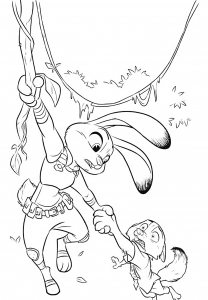 Zootopia free to color for children