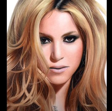 Shakira drawing with pencil