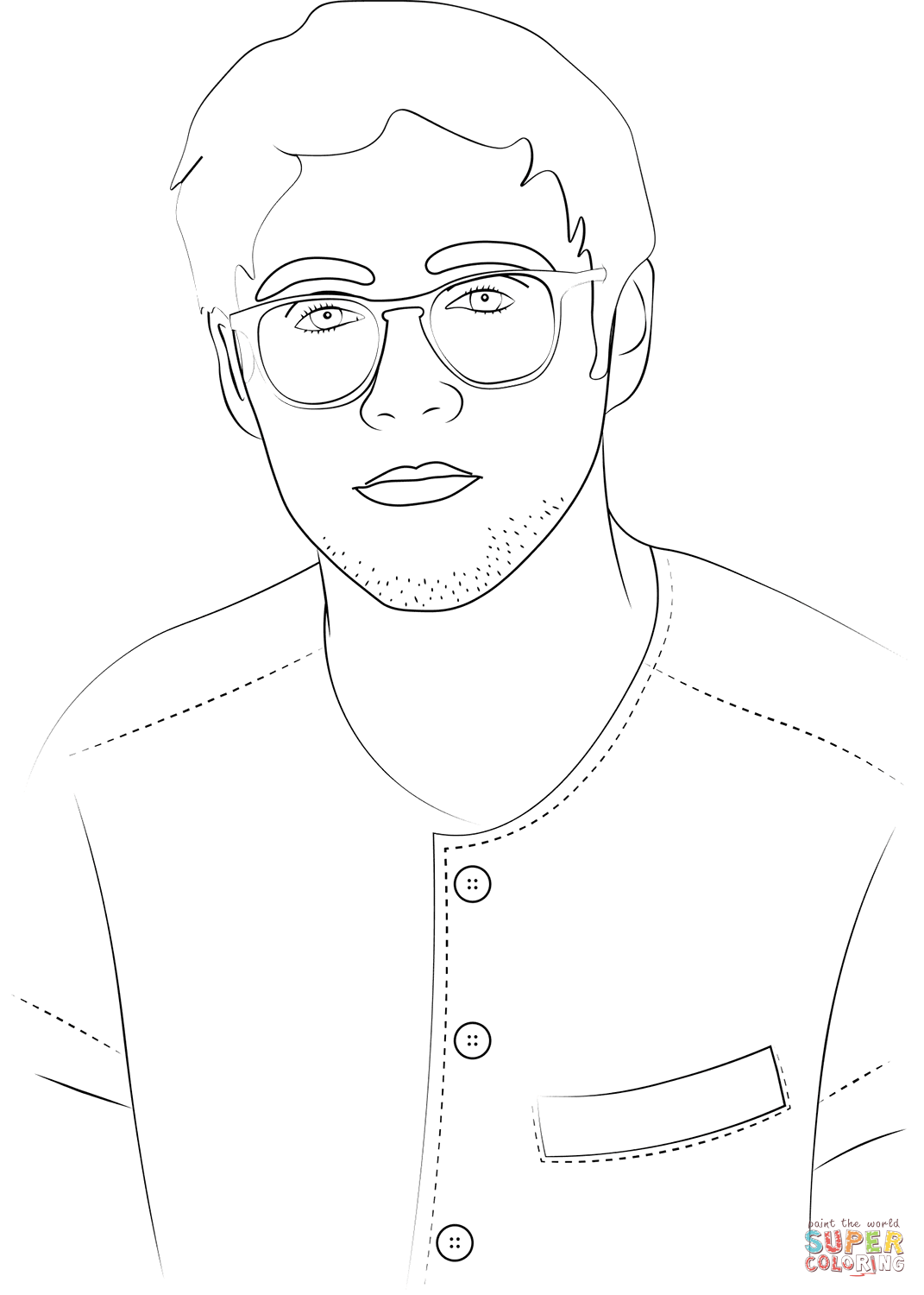 Niall horan coloring page free printable coloring pages