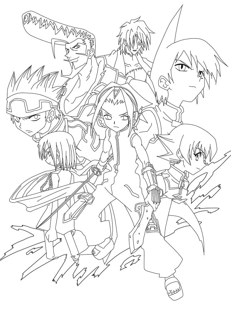 Shaman king coloring pages printable for free download