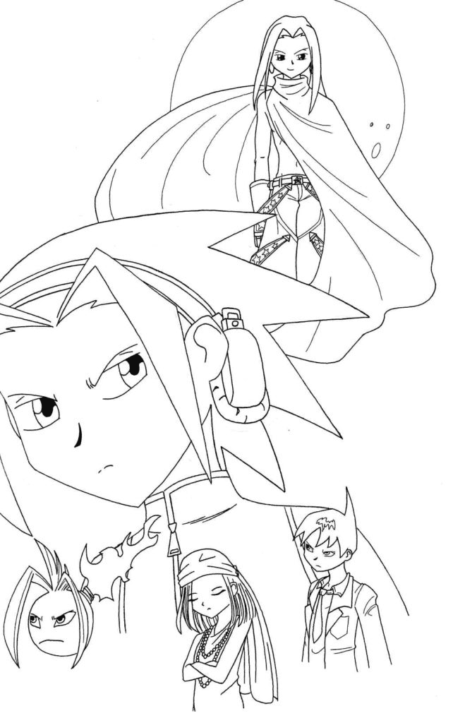 Shaman king coloring pages printable for free download