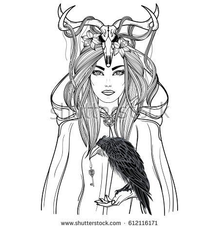 Hand drawn illustration shaman woman cloak ññððºðððñ ððµðºñðñððñ ðñðñððºð ððµð