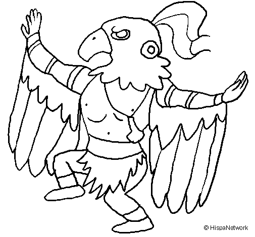 Mayan shaman coloring page