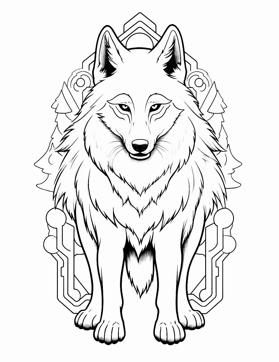 Wolf coloring pages free printable sheets