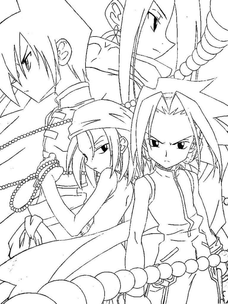 Free printable shaman king coloring page