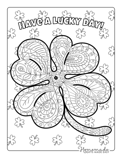 Shamrock coloring pages for kids adults free printables