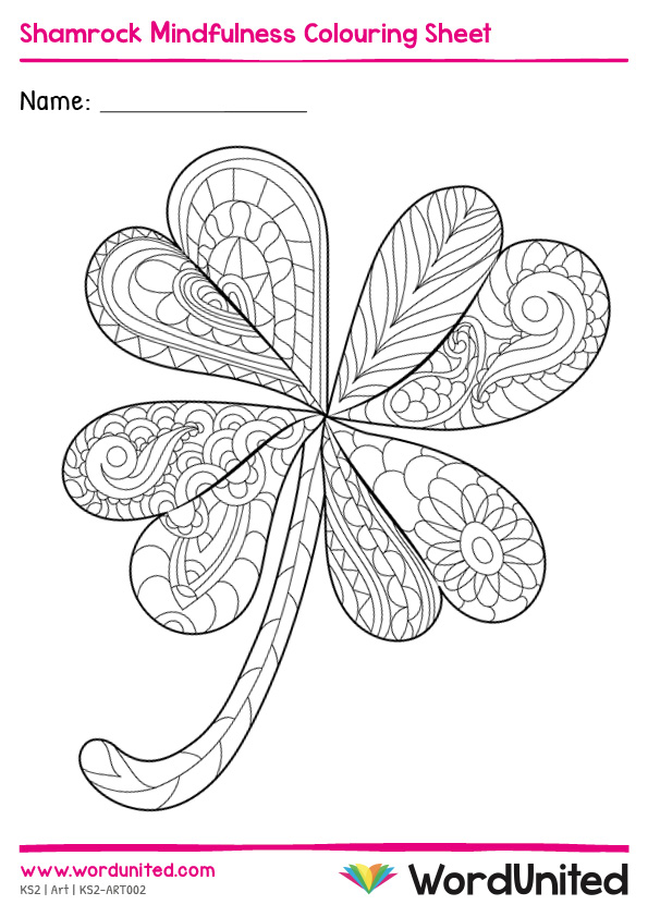 Shamrock mindfulness colouring sheet