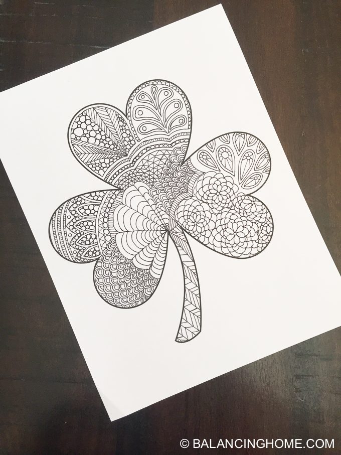 Shamrock coloring printable