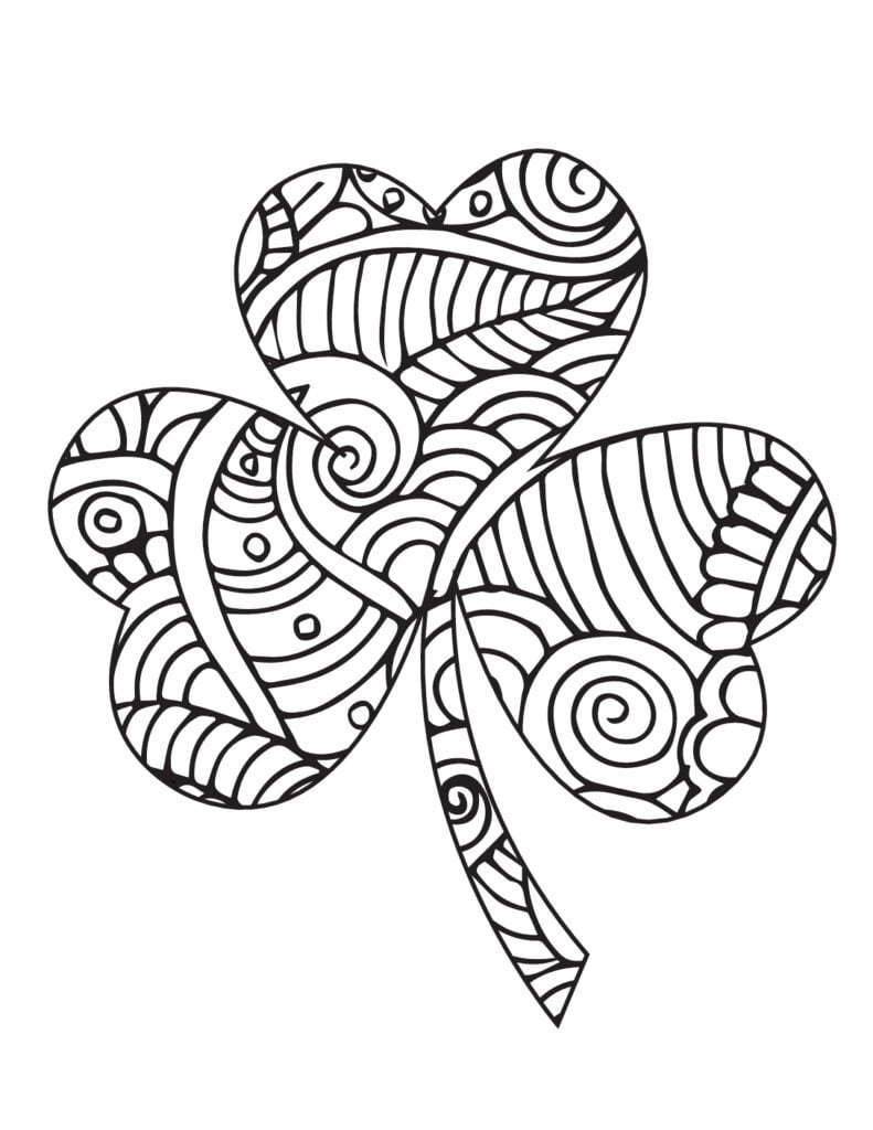 Free printable shamrock coloring pages