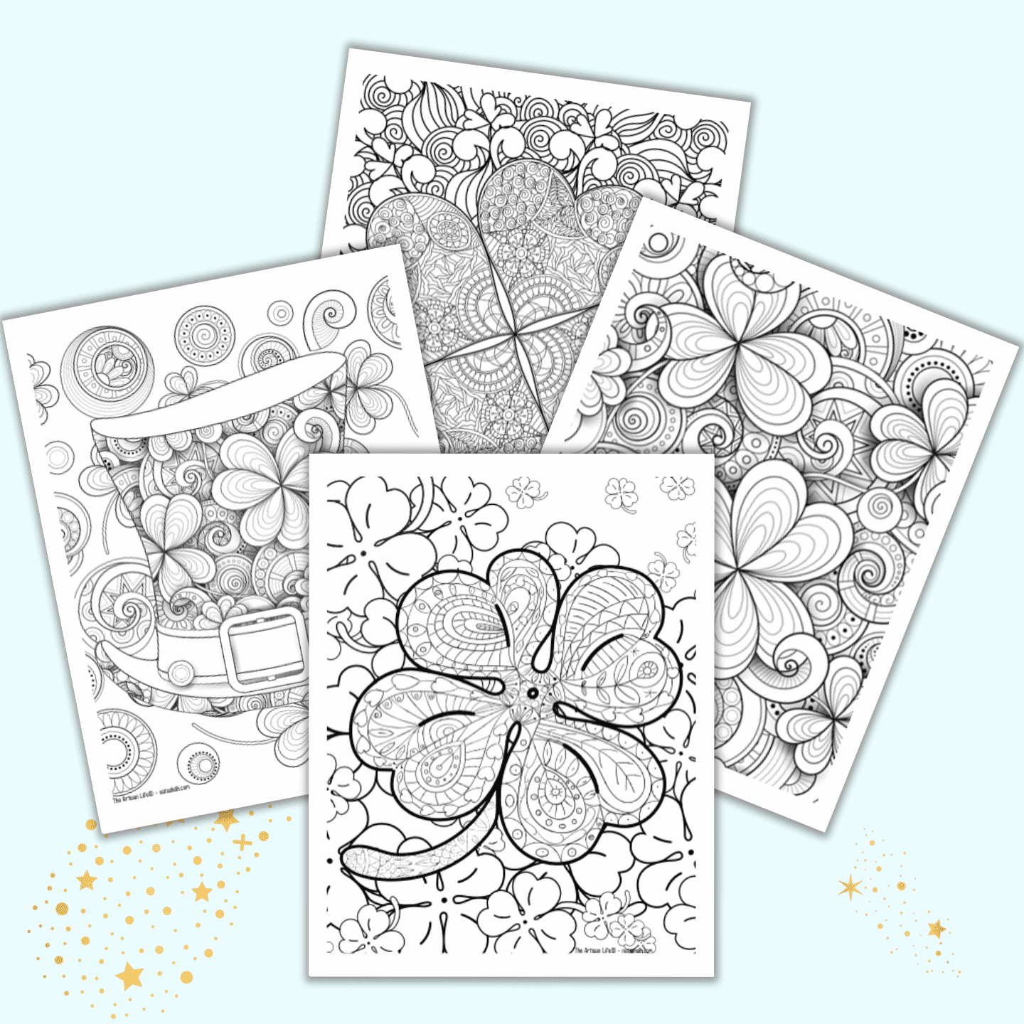 Free printable shamrock coloring pages for adults