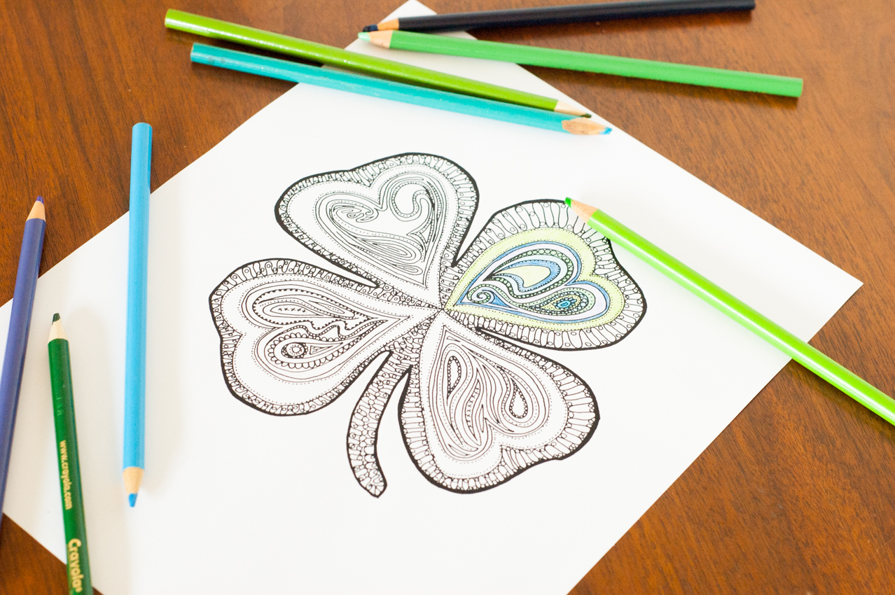Adult coloring pages for st patricks day