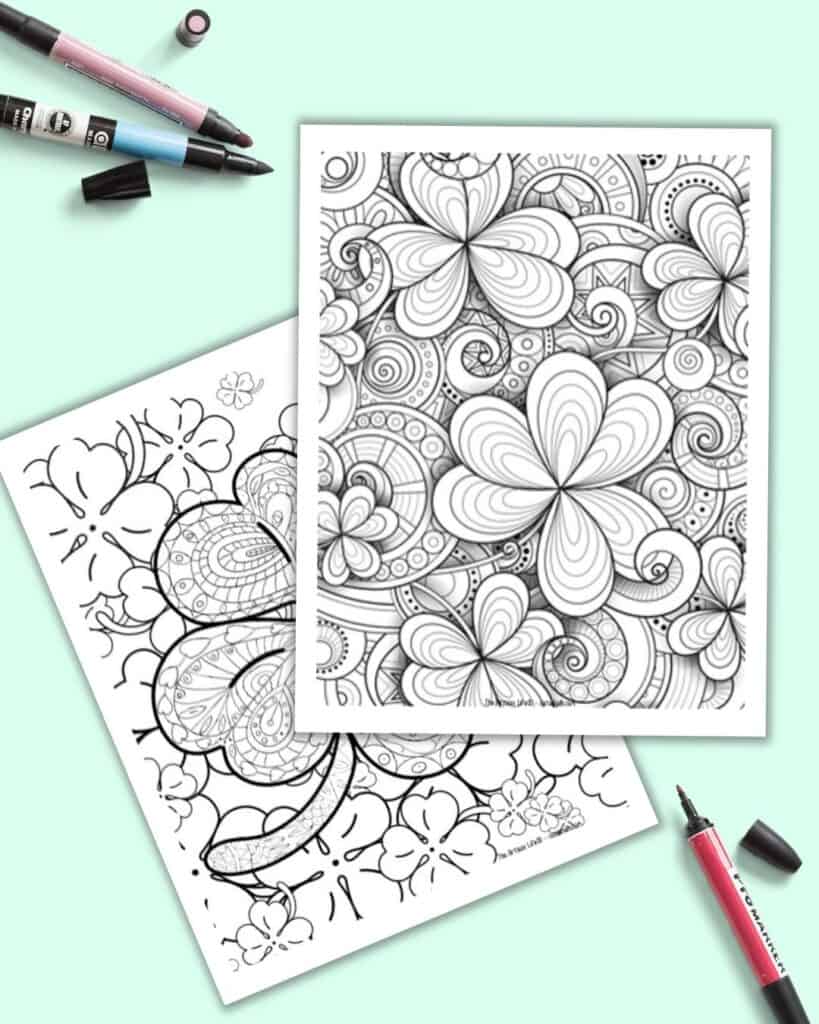 Free printable shamrock coloring pages for adults