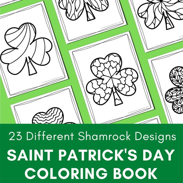 Saint patricks day coloring pages with shamrocks for kids and adults