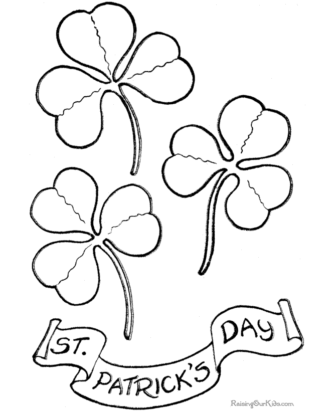 St patricks day shamrock coloring page