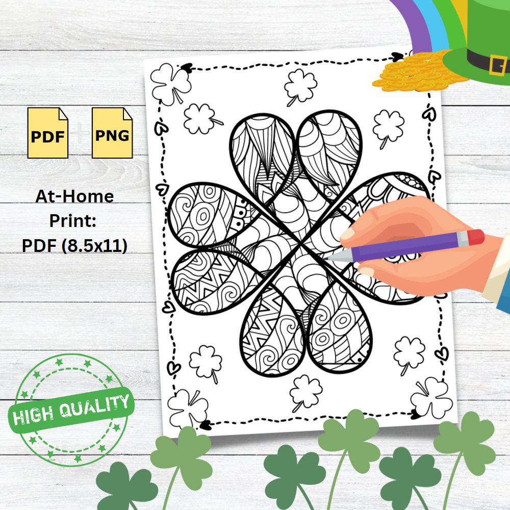 St patricks day shamrock mindfulness coloring sheets made by teachers