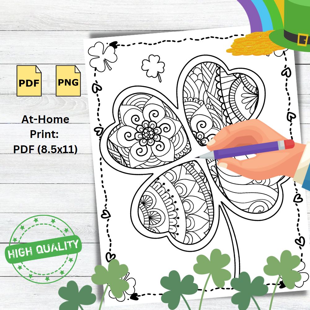 St patricks day shamrock mindfulness coloring sheets made by teachers