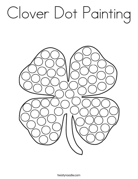 Clover dot painting coloring page