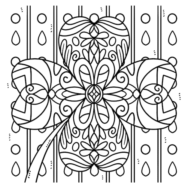 Premium vector saint patricks day shamrock mandala coloring page