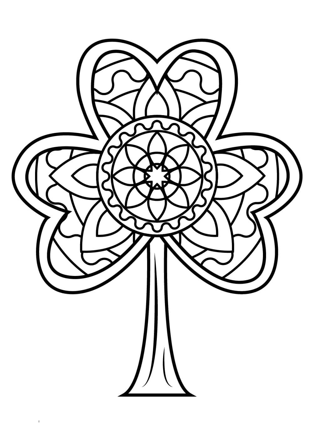 Perfect shamrock coloring page