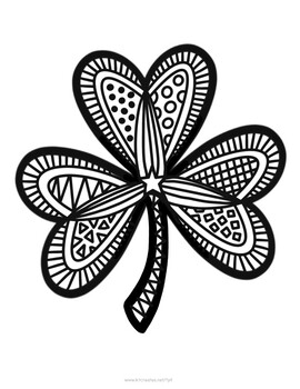 Shamrock mandala coloring page by kt creates by katie bennett tpt