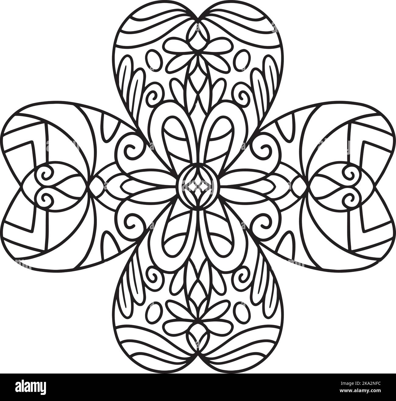 Leaf mandala black and white stock photos images