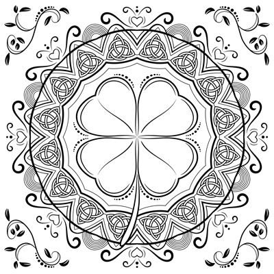 St patricks day shamrock mandala m