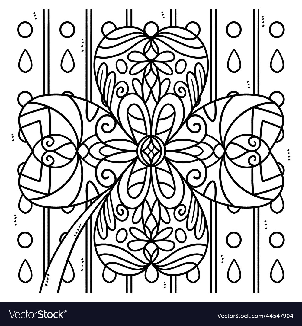 Saint patricks day shamrock mandala coloring page vector image