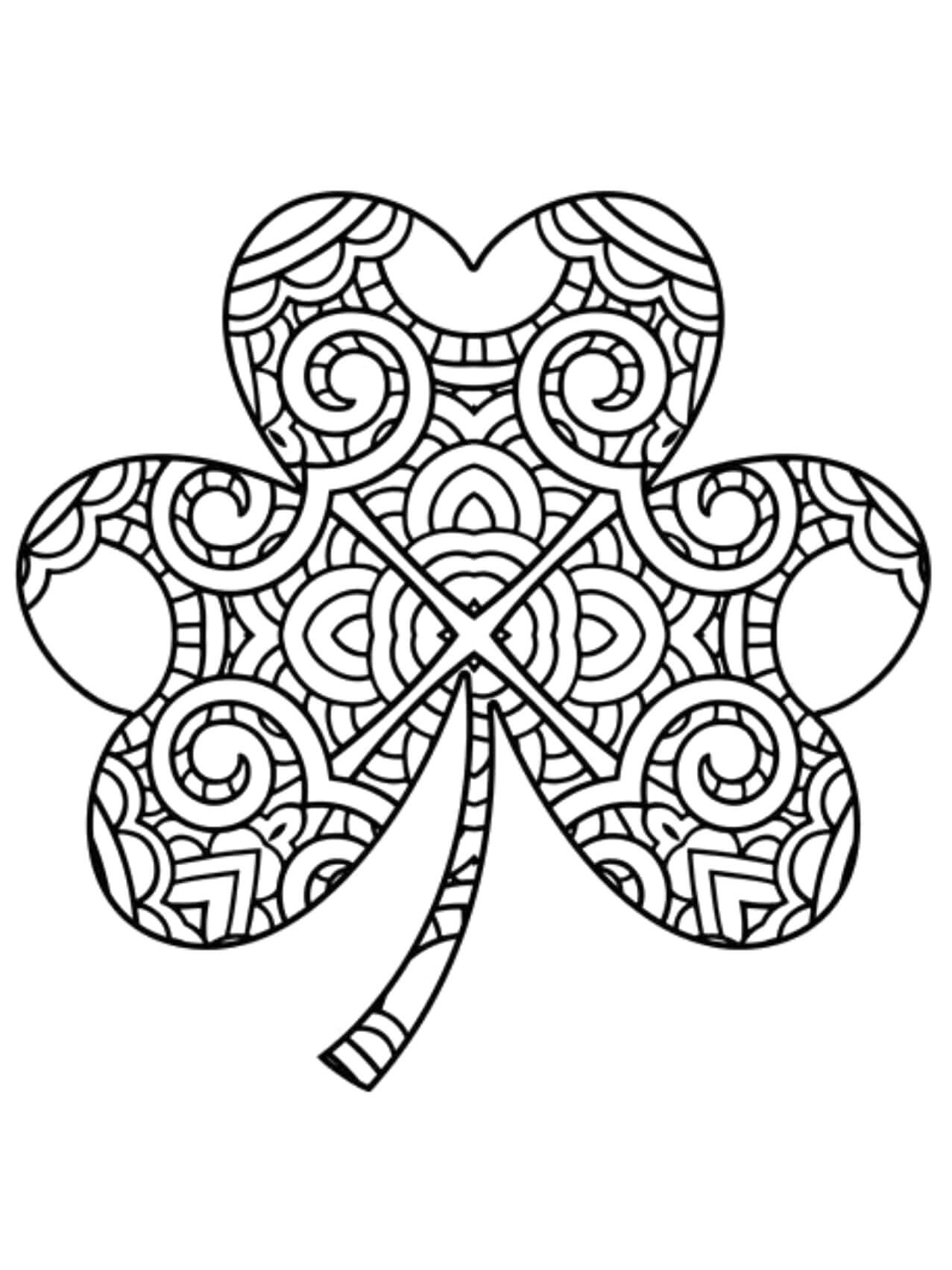 Shamrock mandala coloring page