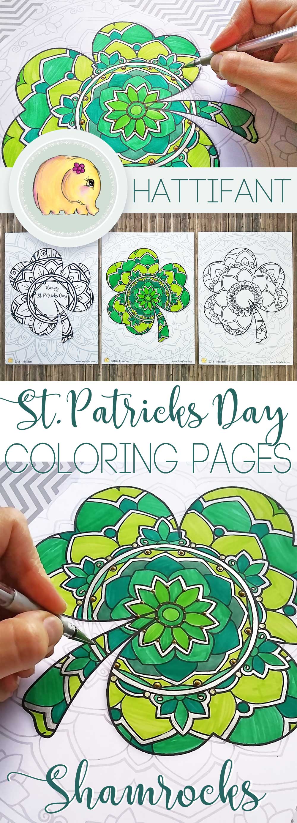 St patricks day mandala shamrock coloring pages