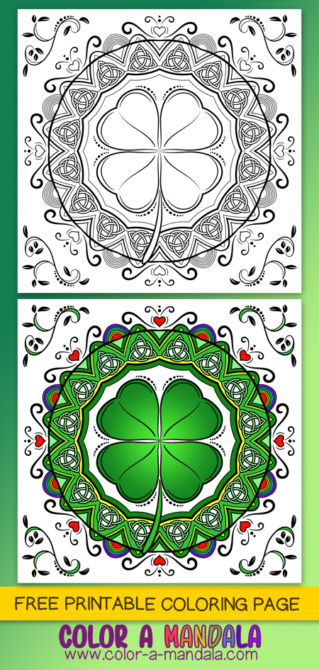 St patricks day shamrock mandala m