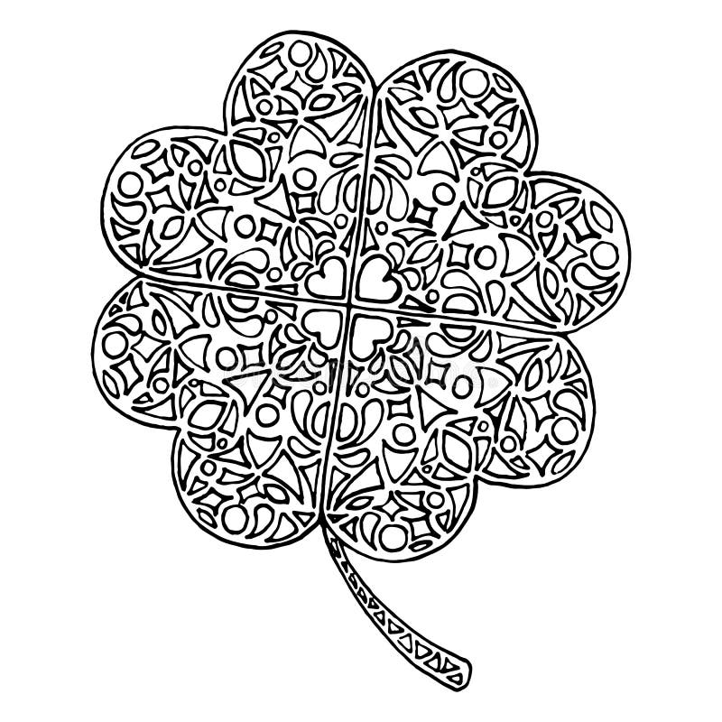 Doodle zentangle clover shamrock saint patrick s day vector isolated stock vector