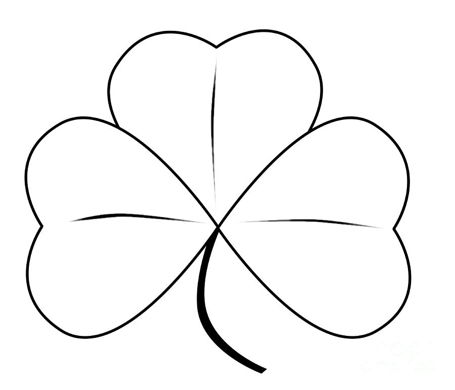 Shamrock outline digital art by bigalbaloo stock