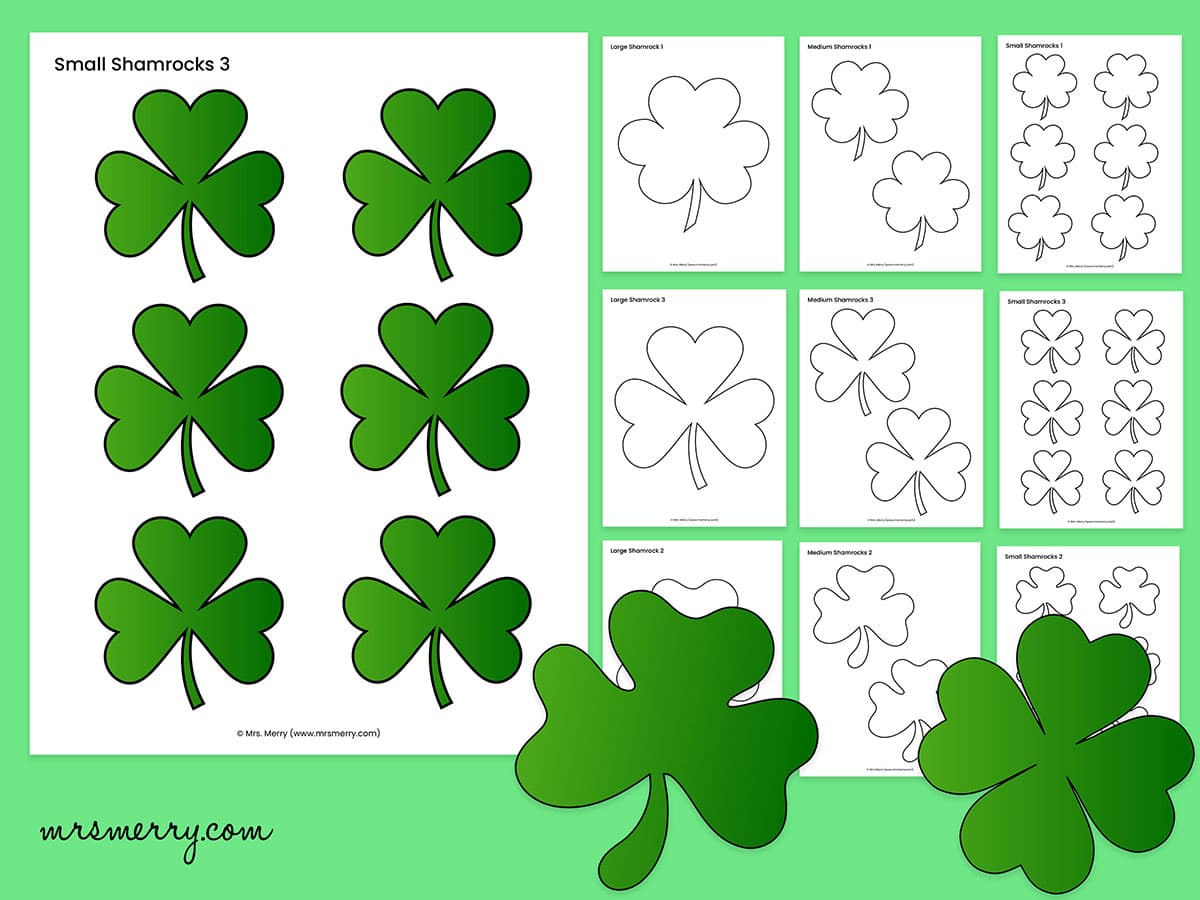 Free printable shamrock templates for crafts mrs merry