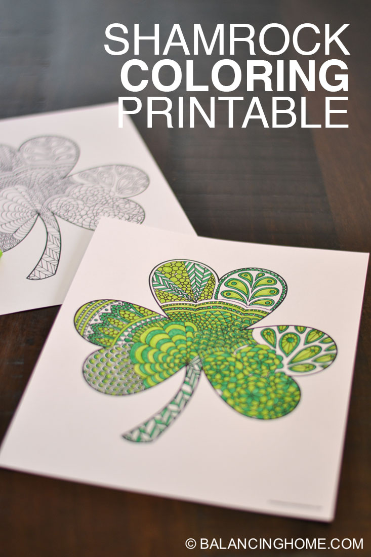 Shamrock coloring printable