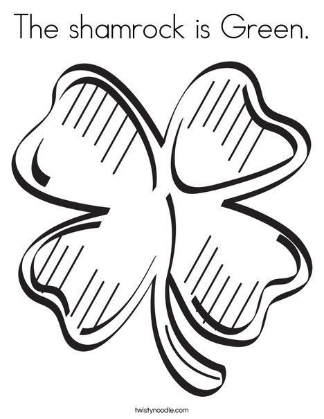 The shamrock is green coloring page