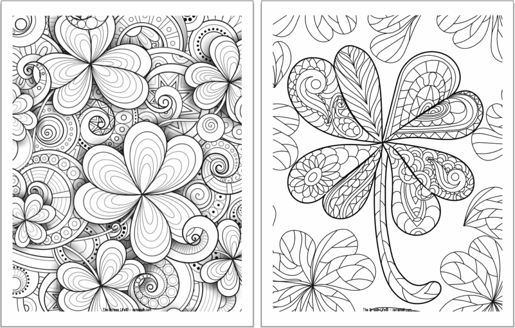 Free printable shamrock coloring pages for adults