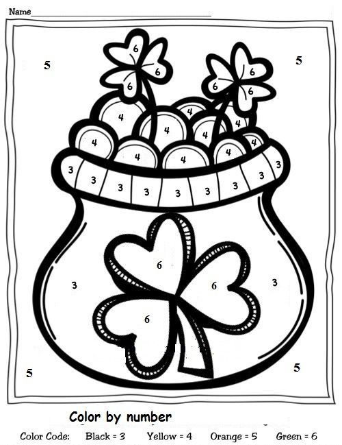 Color by number st patricks day worksheet crafts and worksheets for preschooltoddler and kindergaâ in st patrick day activities st patrick color worksheets