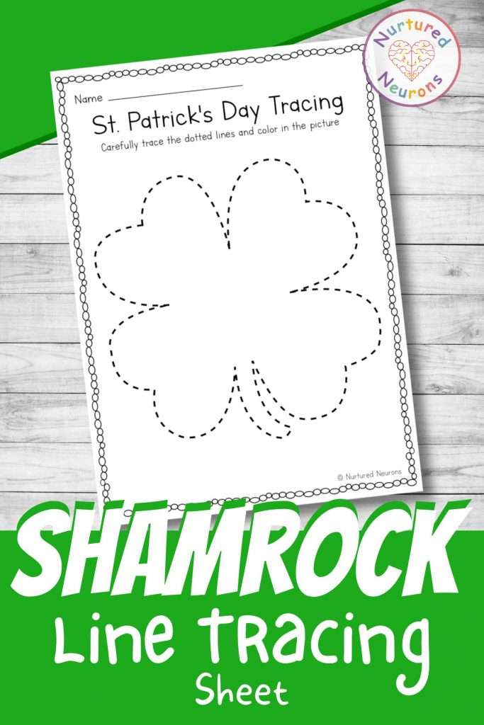 Shamrock tracing worksheet preschool printable page