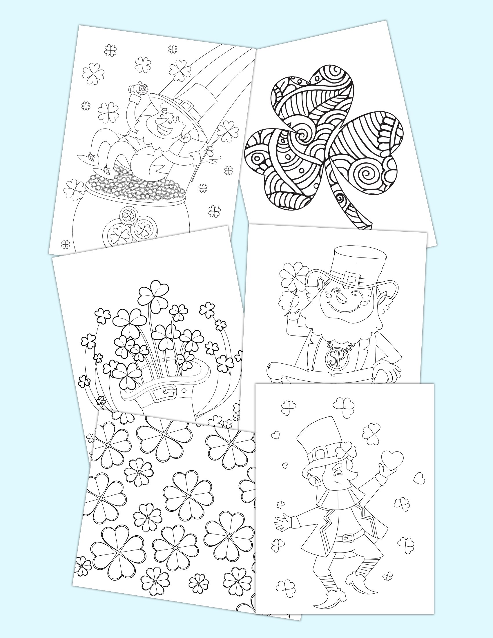 Free printable shamrock coloring pages