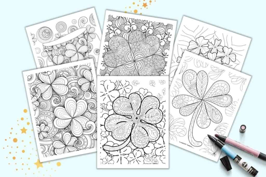 Free printable shamrock coloring pages for adults