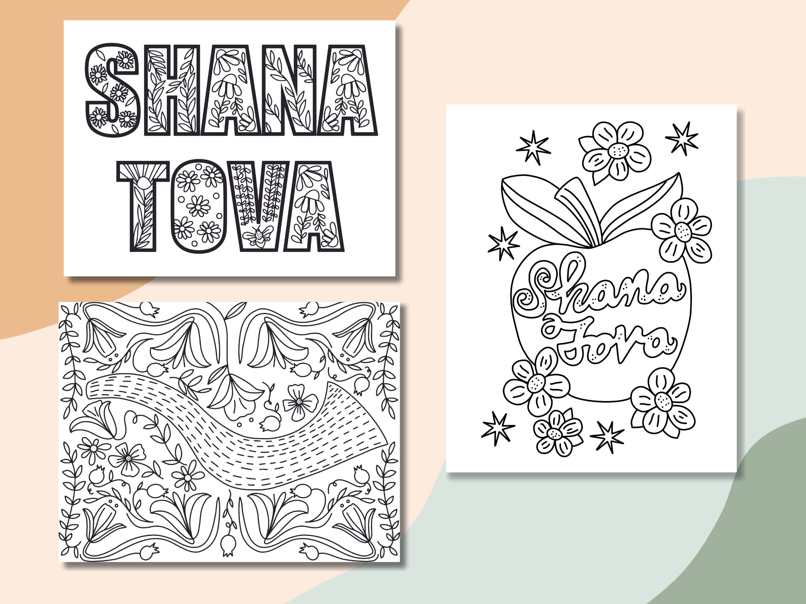 Rosh hashanah coloring book shana tova printable coloring