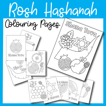 Rosh hashanah colouring pages shana tova jewish new year yom kippur activity