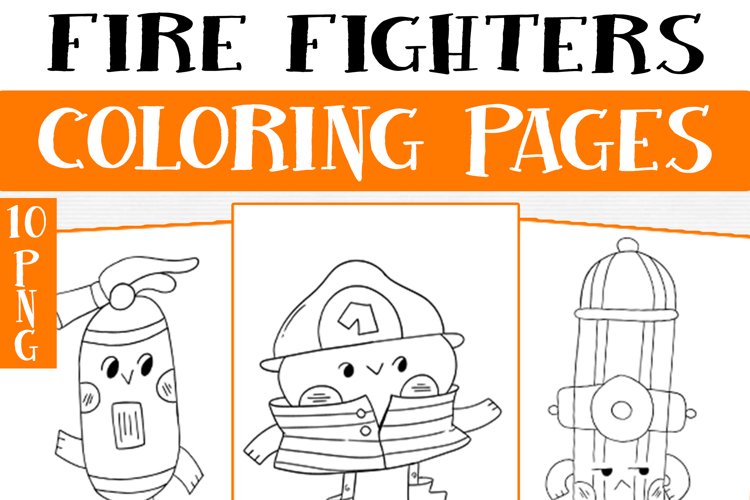 Fire fighters coloring pages for kids png