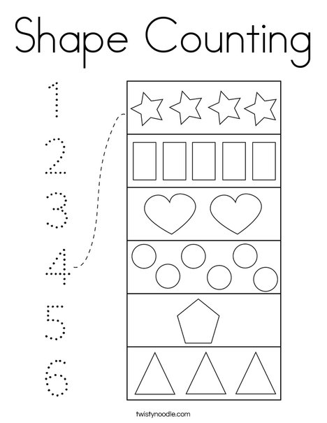 Shape counting coloring page