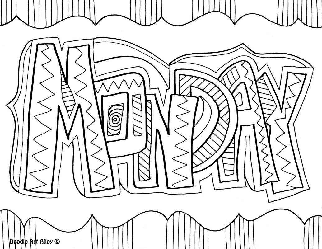 Days of the week coloring pages