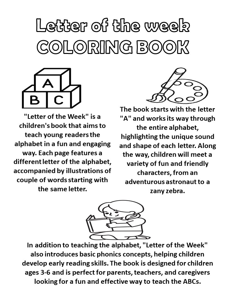 Letter of the week abc coloring book made by teachers